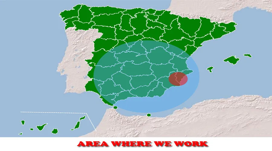 Área de servicio  Serworks Torrevieja y alrededores, zonas de trabajo, zonas disponibles